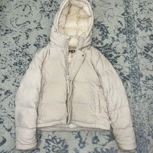 Aritzia Cream Puffer Jacket